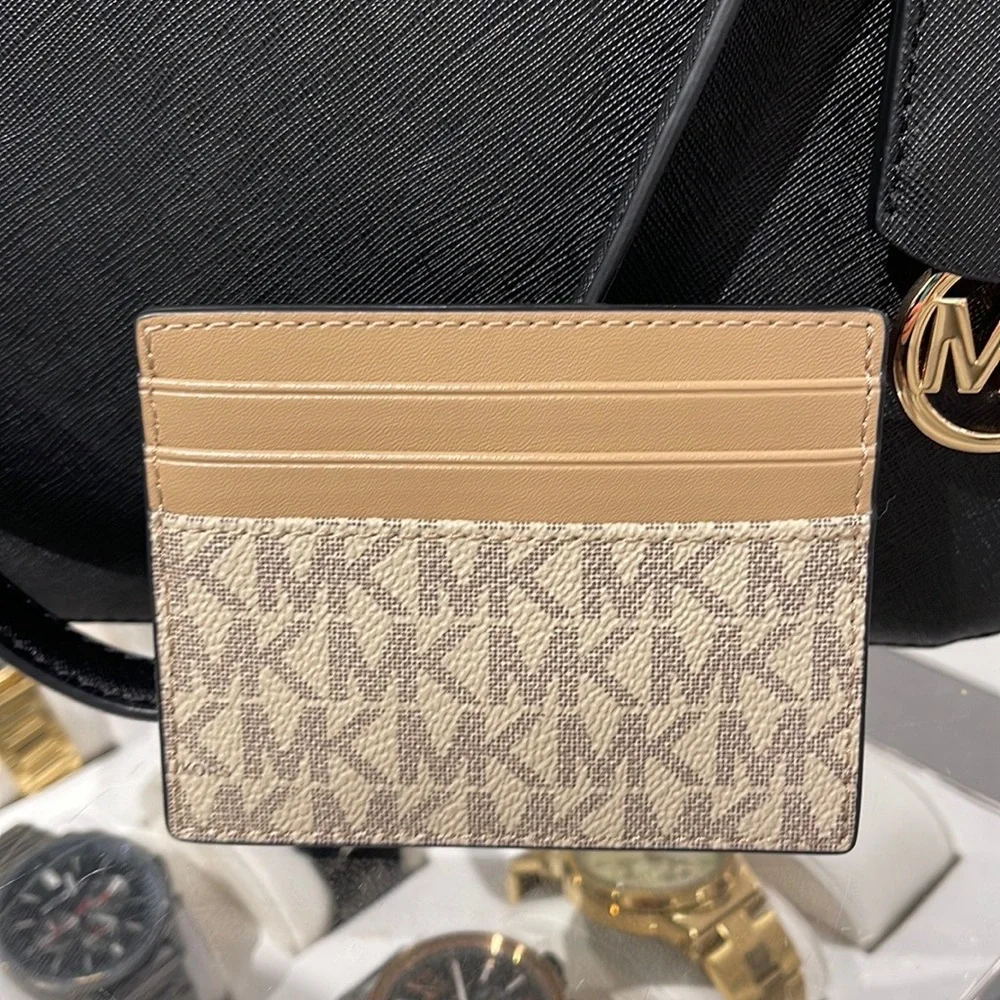 MICHAEL KORS MENS Cooper Graphic Logo Tall Card Case 36S3LCOD2B Yellow NWT